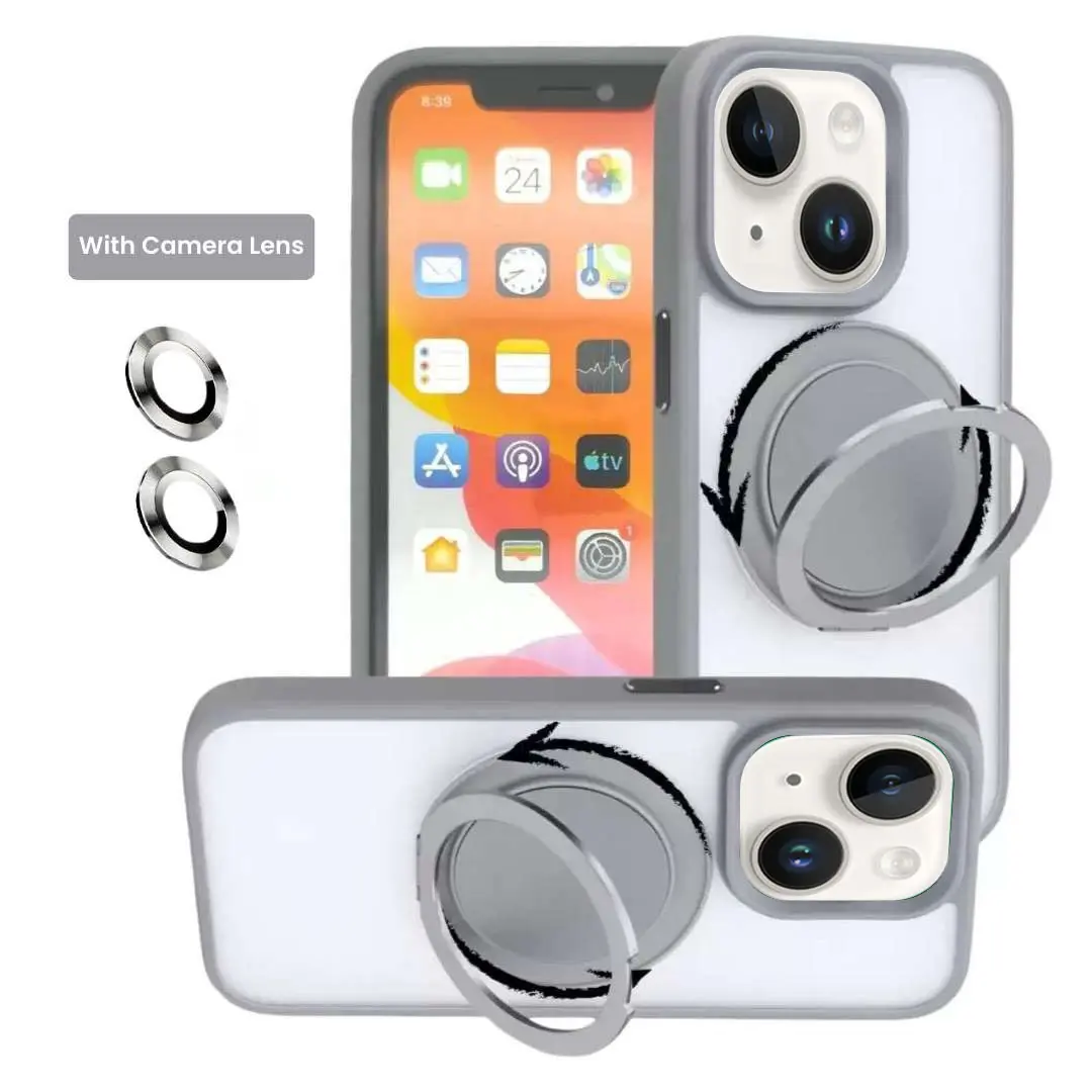 iPhone 15/iPhone 14/iPhone 13 MagSafe Cam Smoke Rotating Kickstand Gray